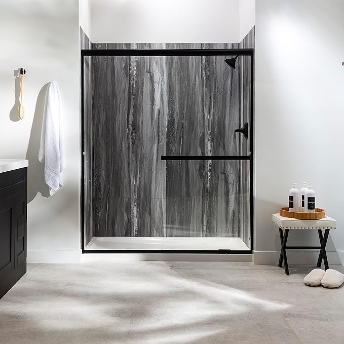 Palisade 78in x 60in x 36in Waterproof Vinyl Shower Surround Kit - Image 3