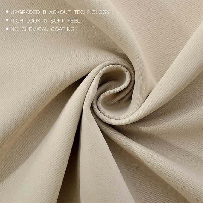 MIUCO Room Darkening Grommet Blackout Window Curtains Panels - Image 4