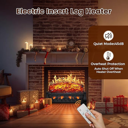 21 Inches Electric Fireplace Insert Log Heater Set, Freestanding Heater - Image 4