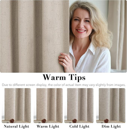 H.VERSAILTEX Linen Blackout Curtains Durable Thick Textured Linen Look 100% - Image 5