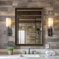 Retro Copper Effect Framed Wall Mirror, 24x32 Rectangle Mirror, by Ultrue