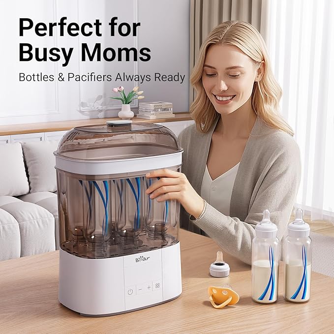 Bear Bottle Sterilizer and Dryer, 2 Layers Large Electric Steam Baby Bottle - Image 2