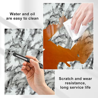 Wall Panels Peel and Stick，PVC Imitation Artificial Marble Tiles Sticker，20 pcs - Image 6