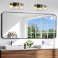 Black Bathroom Mirror, 66x30 inch Aluminum Metal Frame Rectangular Vanity Mirror by WelcometoCIVENO