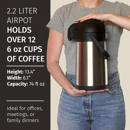 Coffee Carafe with Pump & Drip Tray - 74oz / 2.2L - Image 5