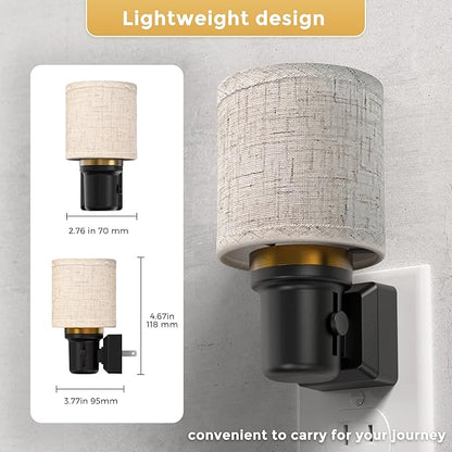 L LOHAS LED Night Lights Plug into Wall, 2 Pack Linen Fabric Cylinder Decor - Image 7