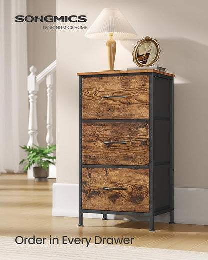 SONGMICS Dresser for Bedroom, Chest of Drawers, 3 Non-Woven Fabric Drawers - Image 3