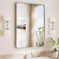 TokeShimi Brushed Nickel Bathroom Mirror 22x30, HD Tempered Glass, Aluminum by RefinedBathroomAccessories