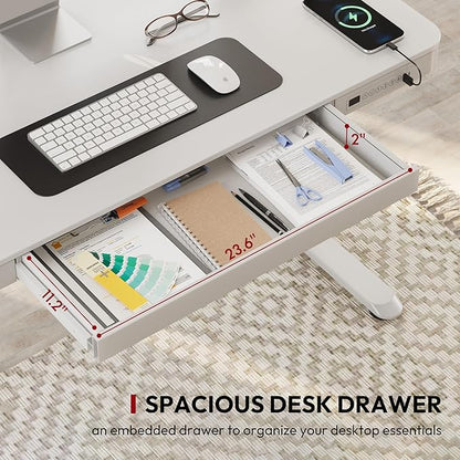 Standing Desk with Drawer, Electric Height Adjustable Home Office Desk with - Image 4