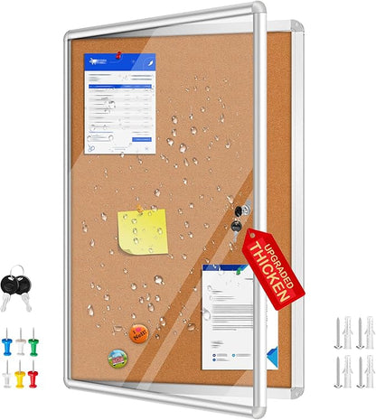 Magula 36"x24" Enclosed Bulletin Board Tamper-Proof Dispaly Case, Aluminium by Magula