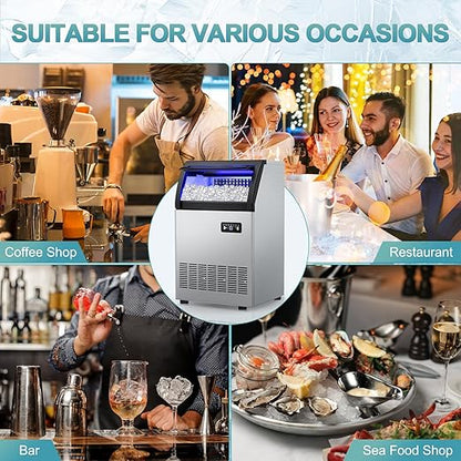 Commercial Ice Maker Machine 250 Lbs/24H, 35 Lbs Ice Bin, Undercounter Ice - Image 8