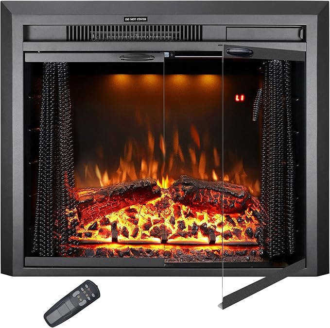 25.4 Inches Electric Fireplace Insert, 750W/1500W Fireplace Heater by Velaychimney