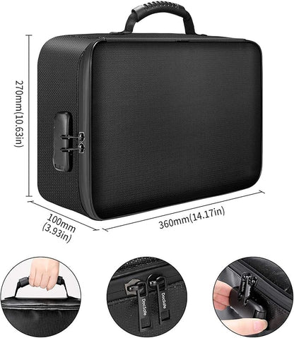 DocSafe Document Bag with Lock, Fireproof 3-Layer File Storage Case with - Image 4