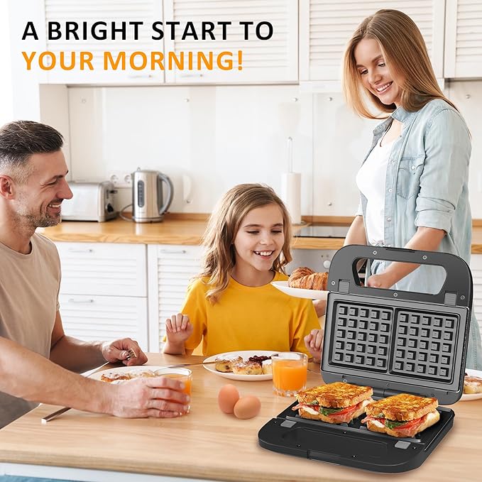 Sunvivi Sandwich Maker Panini Press: Waffle Maker - Image 7