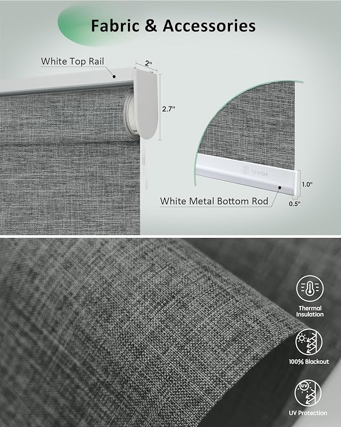 Yoolax Motorized Blinds App Control, Cordless Automatic Shades Roller Window - Image 5