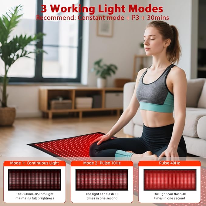 Red Light Therapy Large Mat for Whole Body Relief 71''x31'' Infrared Therapy - Image 7