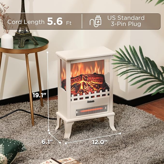 TURBRO Suburbs TS17Q Infrared Electric Fireplace Stove, Realistic Flame - Image 4