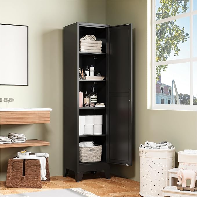 COFaR 67" Modern Pantry Cabinet, Slim Freestanding Cupboard - Image 3