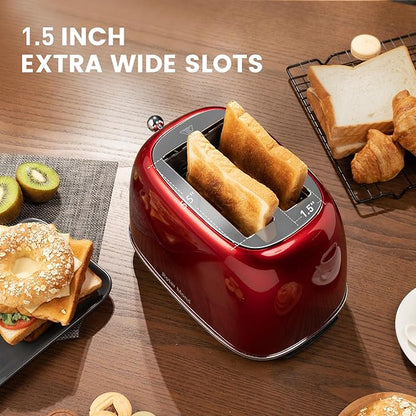 Roter Mond 2 Slice Toaster Retro Stainless Steel - Image 3