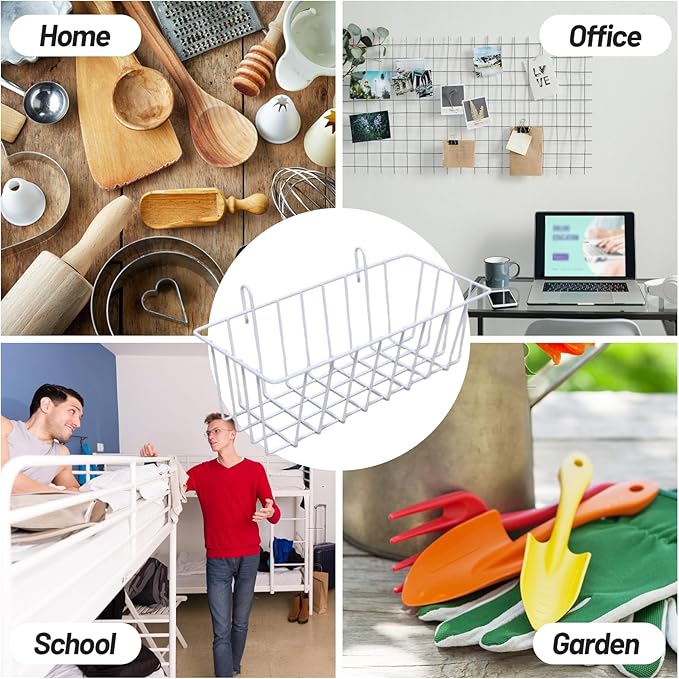 3PCS Wire Baskets, Metal Wire Storage Basket, Wall Hanging Bin and Display - Image 5
