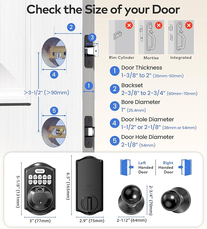 TEEHO TE012W-K WiFi Smart Keyless Entry Door Lock - Image 6