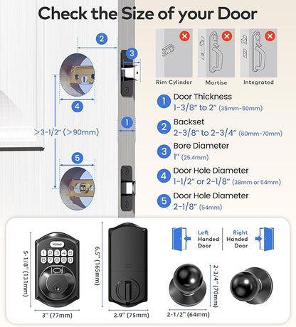 TEEHO TE012W-K WiFi Smart Keyless Entry Door Lock - Image 6