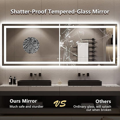 YEELAIT 96x36 Inch LED Bathroom Mirror - Image 6