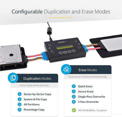 StarTech.com 1:1 Standalone Hard Drive and USB Thumb Drive Duplicator/Eraser - Image 5