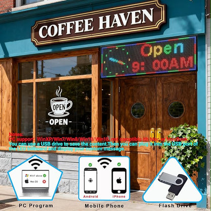 P10 LED Signs, Scrolling Led Programmable Sign Display 39"x14", WiFi Control - Image 2