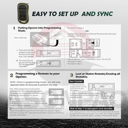 2X Genie Garage Door Opener Remote G3T-A G3T-R G3T-BX - Image 9
