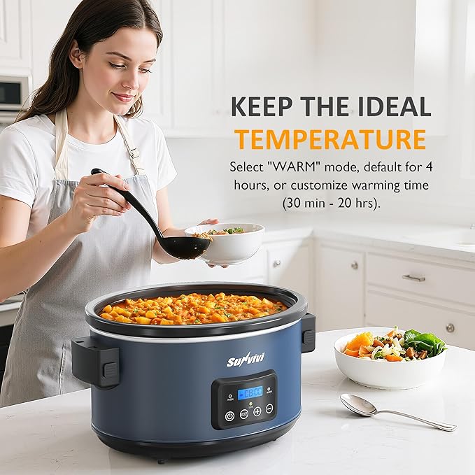 Sunvivi 8.5 Quart Programmable Slow Cooker: Multi-Cooker Food Warmer - Image 6