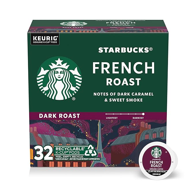 Starbucks K-Cup Coffee Pods, Dark Roast Hot or Iced Coffee, French Roast by StarbucksCoffee