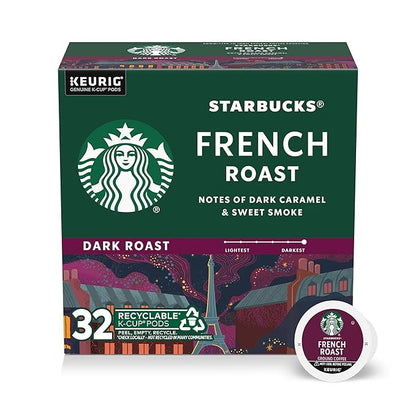 Starbucks K-Cup Coffee Pods, Dark Roast Hot or Iced Coffee, French Roast by StarbucksCoffee