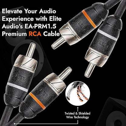 Elite Audio Premium Series 1.5ft. 2-Channel Car Audio RCA Short Cable – Double - Image 6