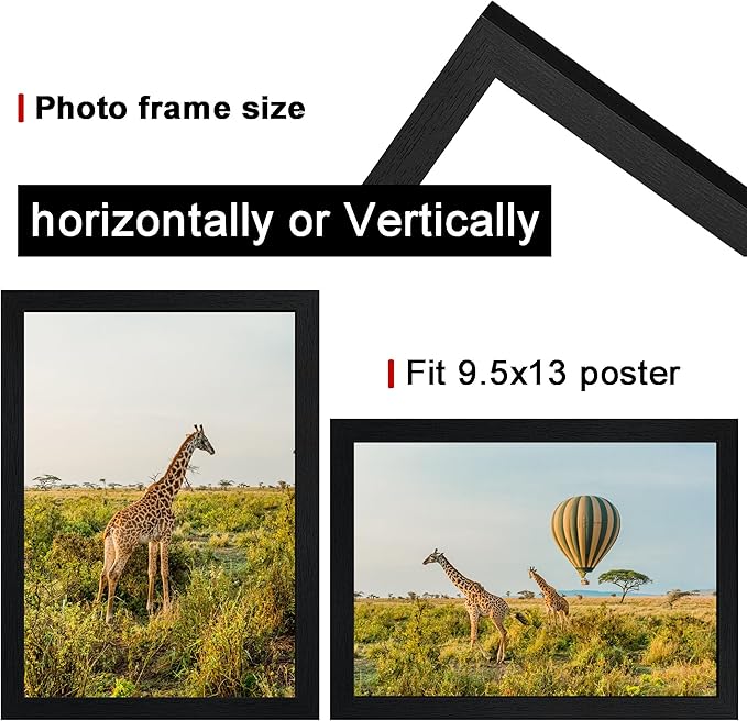 TKYGU 9.5 x13 Picture Frame Set of 5, Horizontal and Vertical Formats - Image 2