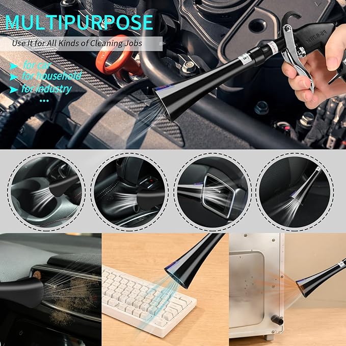 Tornado Dry Cleaning Gun with Brass Adjustable Air Flow Nozzle, Air Blower Gun - Image 5