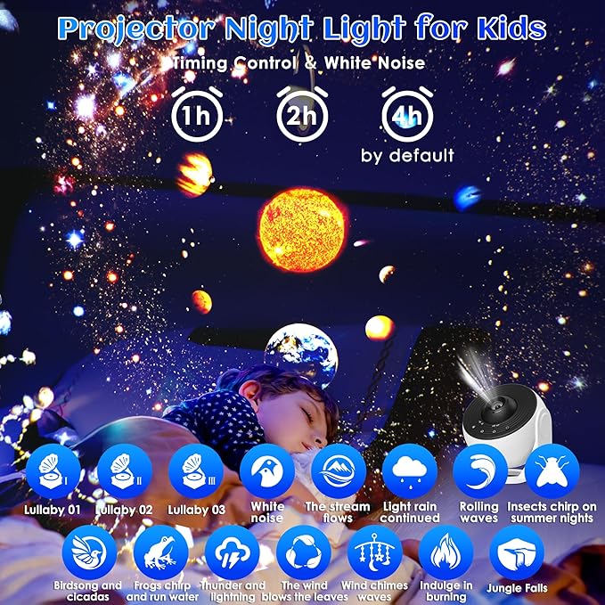 Galaxy Projector for Bedroom Pro Version, HD 12 in 1 Film Discs Star Projector - Image 3