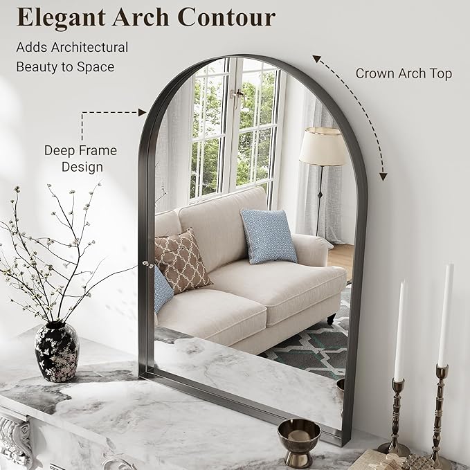 Arch Bathroom Mirror, Tempered Glass Decor Mirror - Image 2