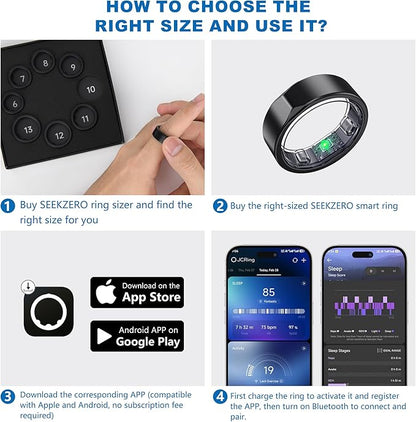 Smart Ring for Women Men, Valentine's Day Gifts, Minimalist Fitness Ring - Image 2
