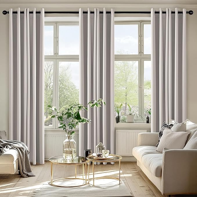 MIULEE Stone Blackout Curtains for Bedroom Living Room 84 Inches Long 2 Panels - Image 6