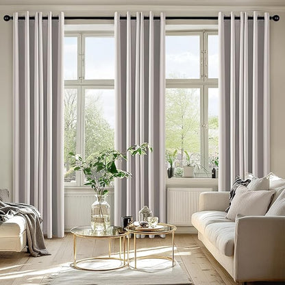 MIULEE Stone Blackout Curtains for Bedroom Living Room 84 Inches Long 2 Panels - Image 6