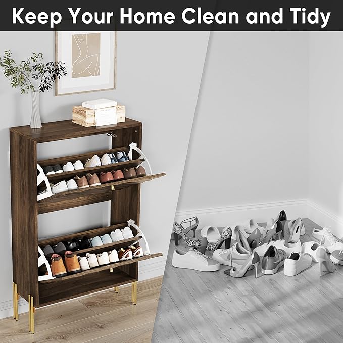 Smuxee Walnut Shoe Cabinet - Image 7