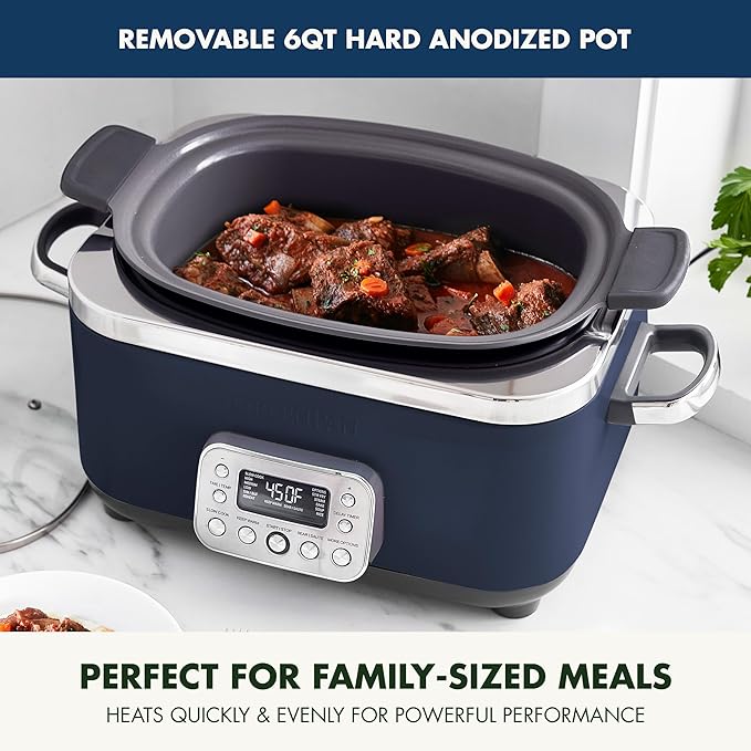 GreenPan Elite 14-in-1 Nonstick 6QT Electric Slow Cooker, PFAS-Free Ceramic - Image 3