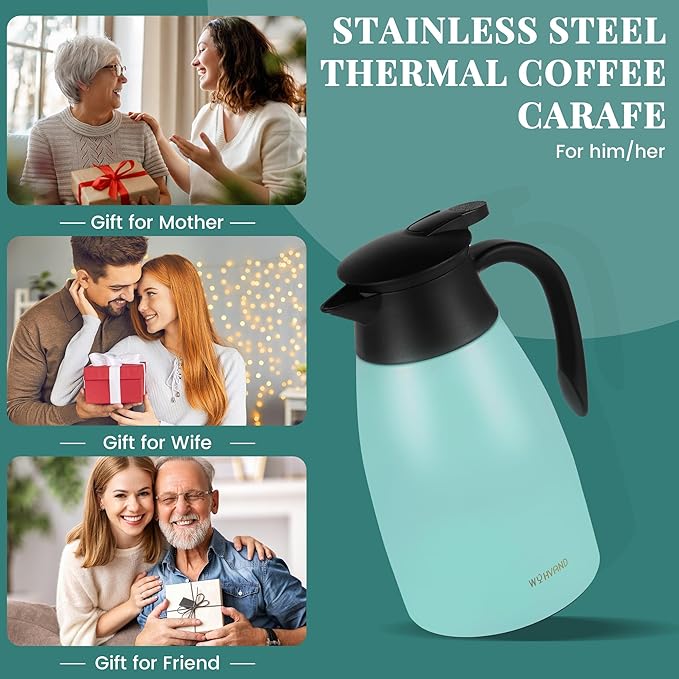 51 Oz Thermal Coffee Carafe, Stainless Steel Insulated Vacuum coffee crafts to - Image 7
