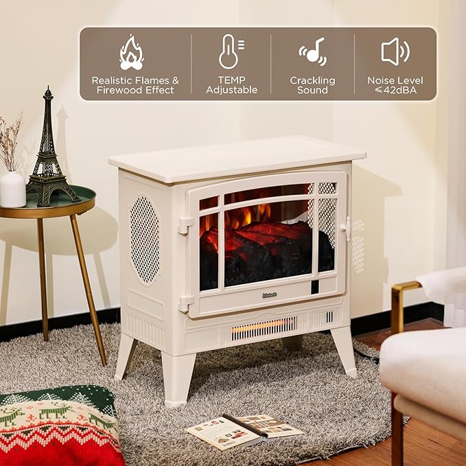 TURBRO Suburbs 25" WiFi Electric Fireplace Infrared Heater - Image 3