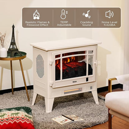 TURBRO Suburbs 25" WiFi Electric Fireplace Infrared Heater - Image 3