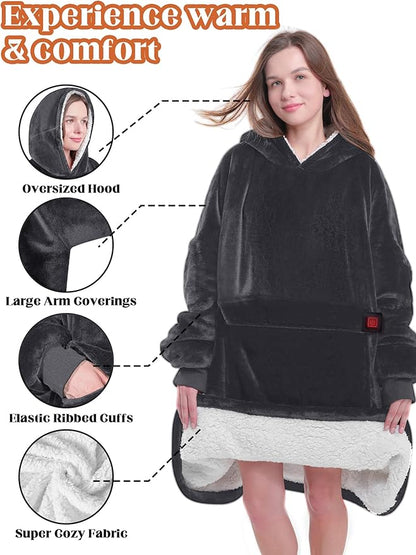 MAXEVE Heated Wearable Blanket Hoodie - Image 3