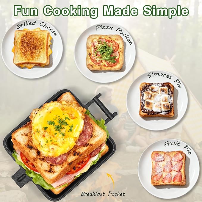Mountain Pie Maker Cast Iron Set of 2 - Image 6