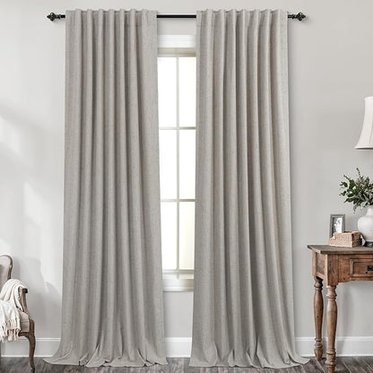 KOUFALL Stone Grey Blackout Curtains 90 Inches Long - Image 9