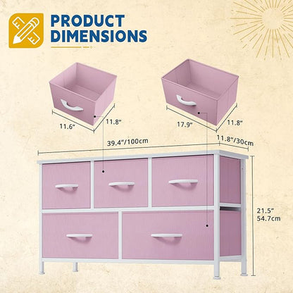 DWVO Dresser for Room with 5 Drawers - Image 3